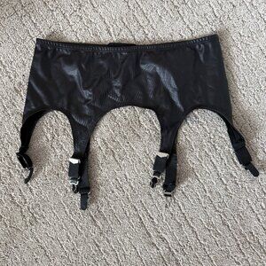 Leg Avenue Faux Leather Harness Garter Belt | Adjustable Straps | One Size